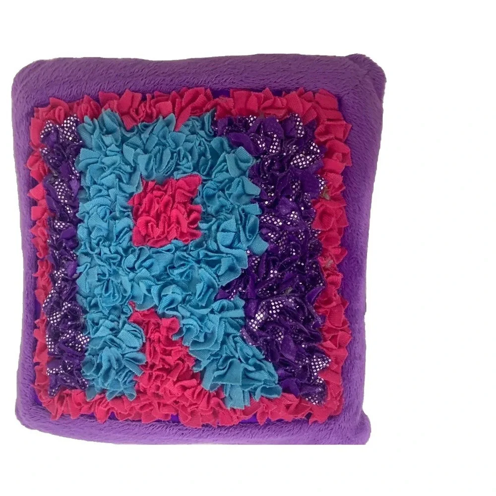 Throw Pillow Personalize R Artsi Purple Pink Girl 8 x 8